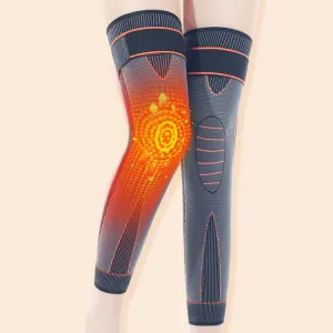 1pair Anti-Slip Compression Straps Keep Warm And Lengthen Knee Pads, Size: XXL(Mugwort Orange)