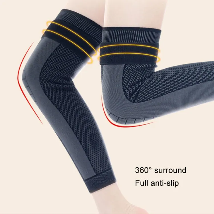 1pair Anti-Slip Compression Straps Keep Warm And Lengthen Knee Pads, Size: XXL(Mugwort Orange)