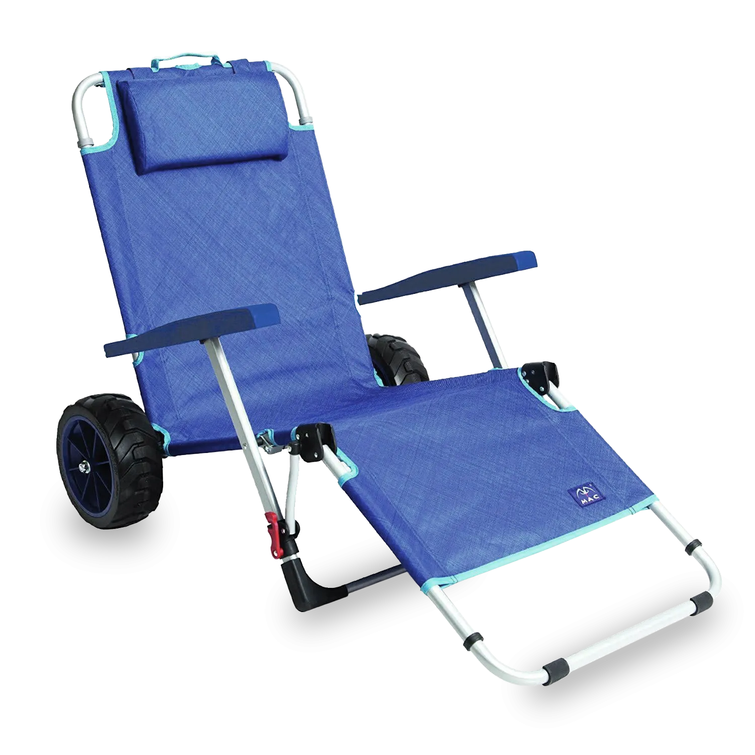 2-in-1 Beach Day Lounger and Cargo Cart by Mac Sports. Ultra durable quality with off-terrain wheels.