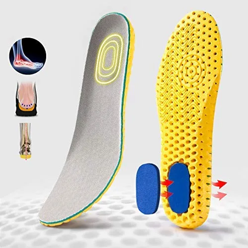 3 Pairs Elastic Shock Absorbing Shoe Insoles Breathable Honeycomb Sneaker Inserts Sports Shoe Insole Replacement Insoles for Men and Women 3 Pairs UK3-6