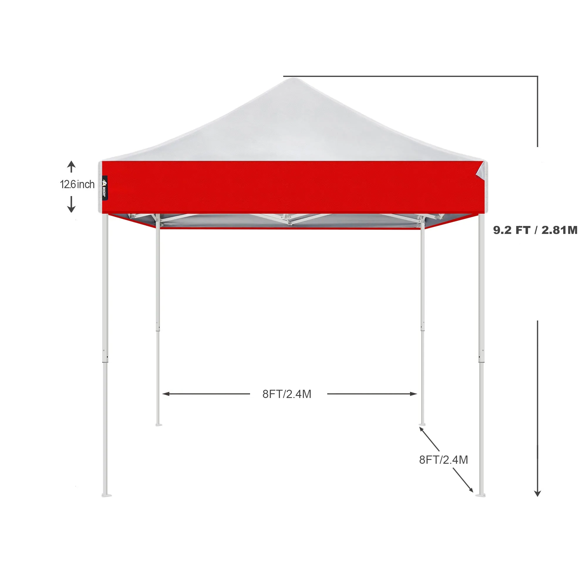 8x8 Red Pop Up Sports Tents with Canopy Bag