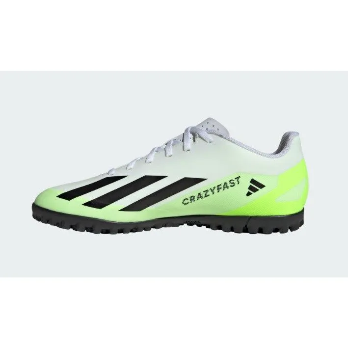 Adidas Mens X Crazyfast.4 Astroturf Boots White/Black/Lucid Lemon