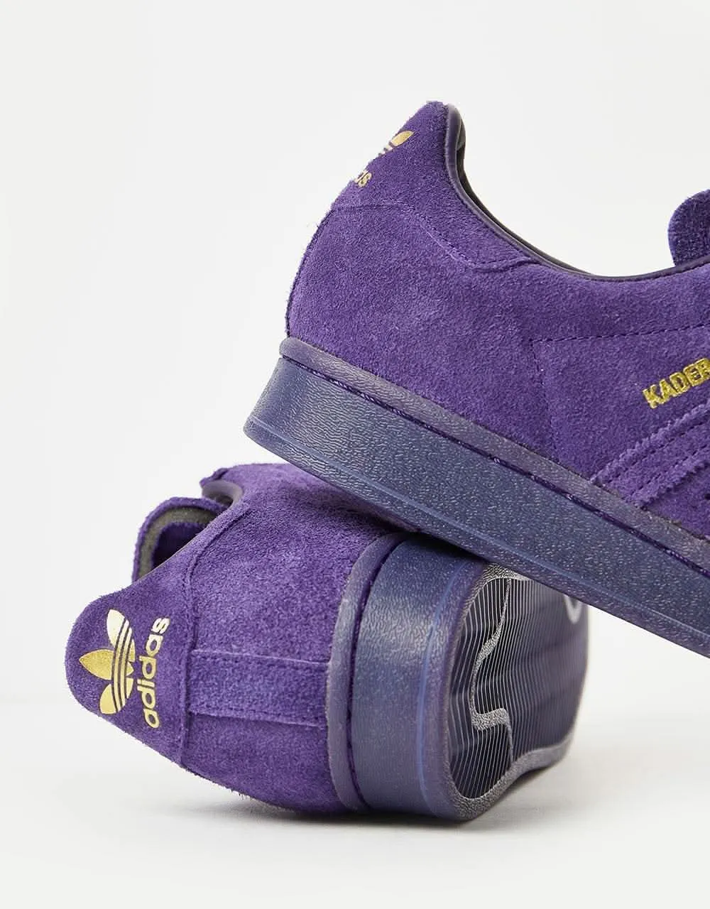 adidas x Kader Superstar ADV Skate Shoes - Dark Purple/Dark Purple/Gold Metallic