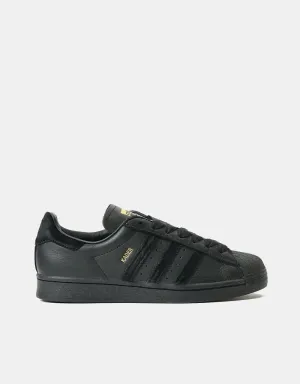 adidas x Kader Superstarv ADV Skate Shoes - Core Black/Core Black/Gold Metallic