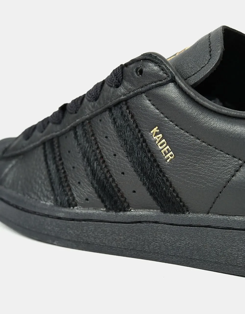 adidas x Kader Superstarv ADV Skate Shoes - Core Black/Core Black/Gold Metallic