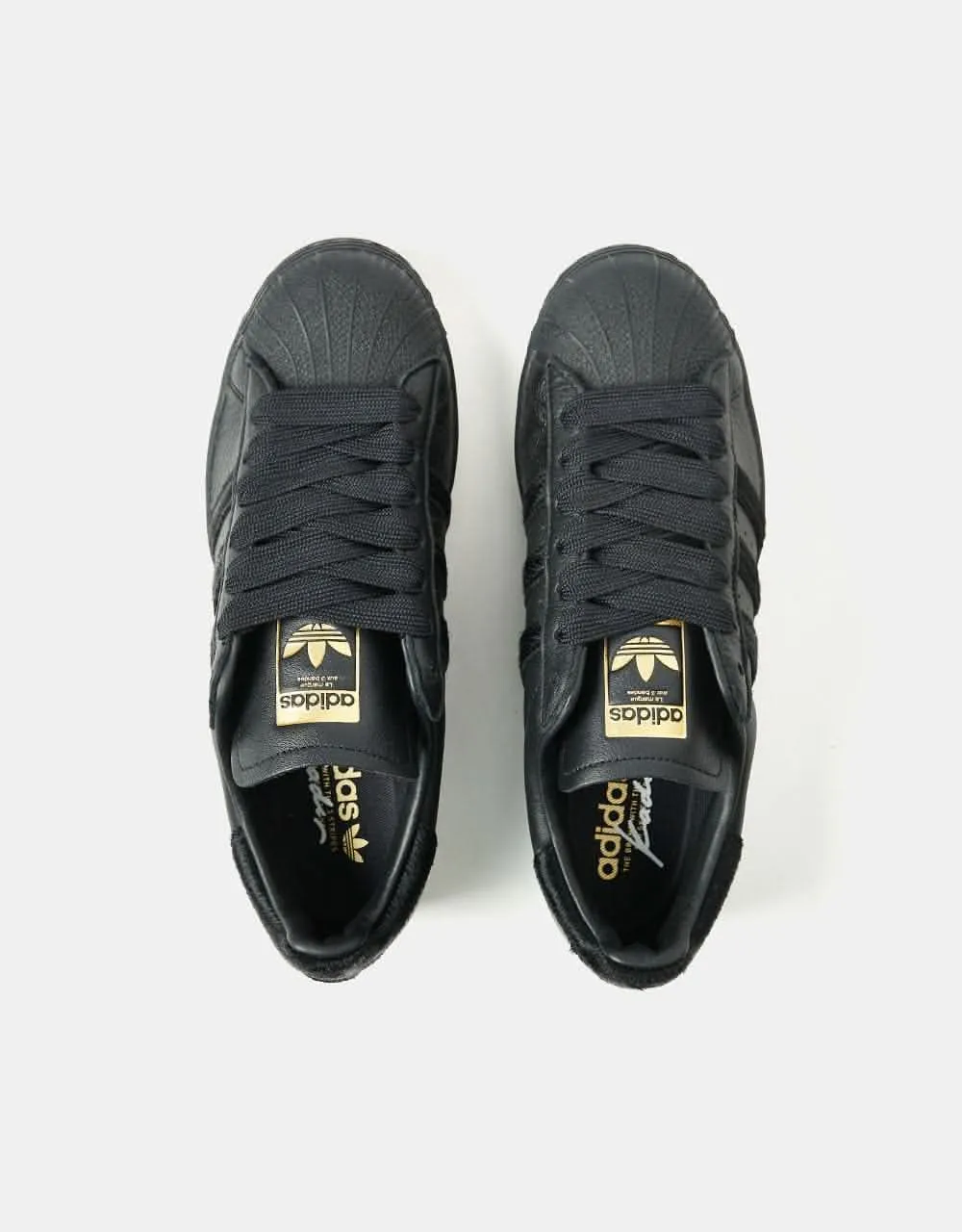 adidas x Kader Superstarv ADV Skate Shoes - Core Black/Core Black/Gold Metallic