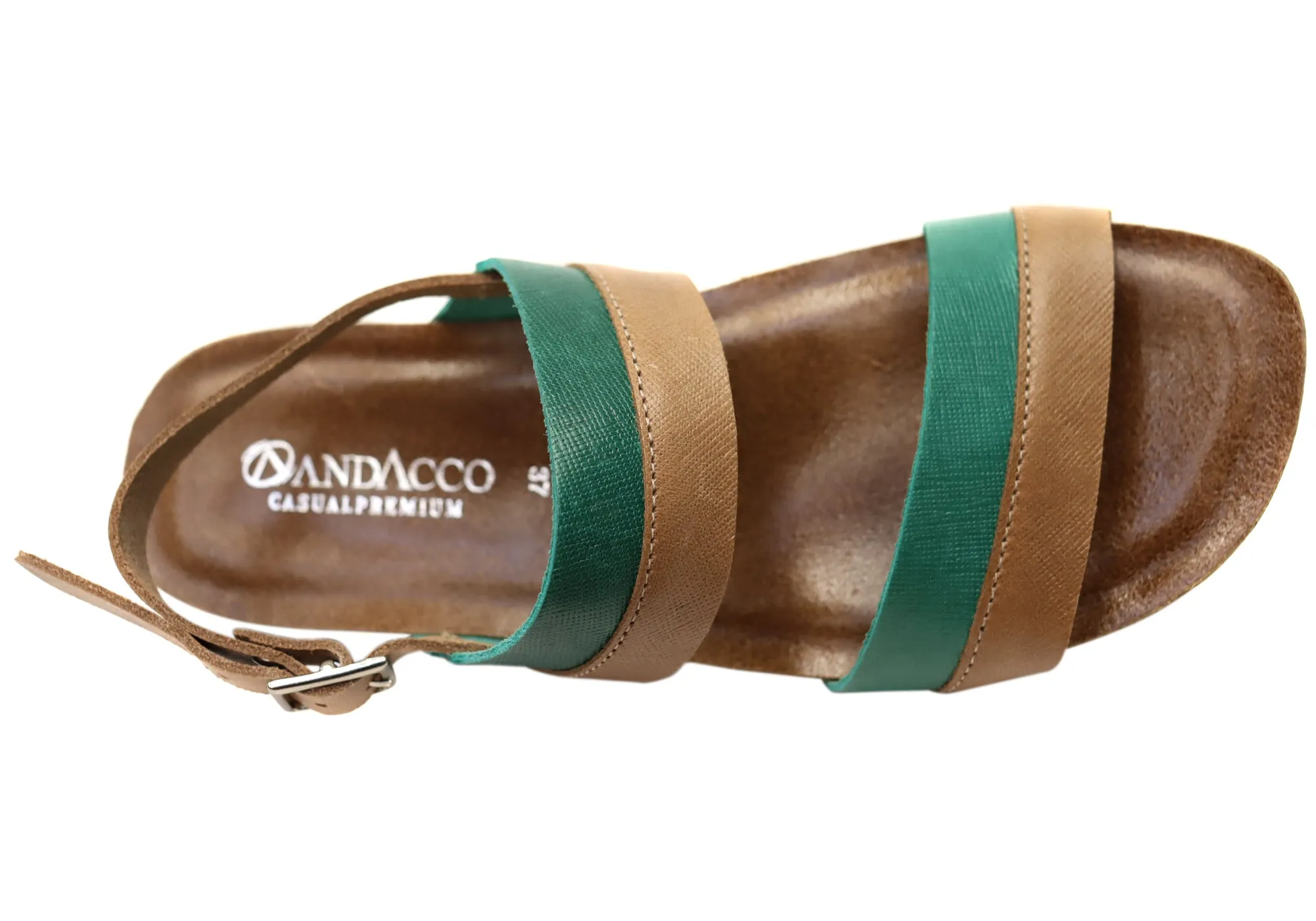 Andacco Camino Womens Comfortable Leather Sandals Made In Brazil