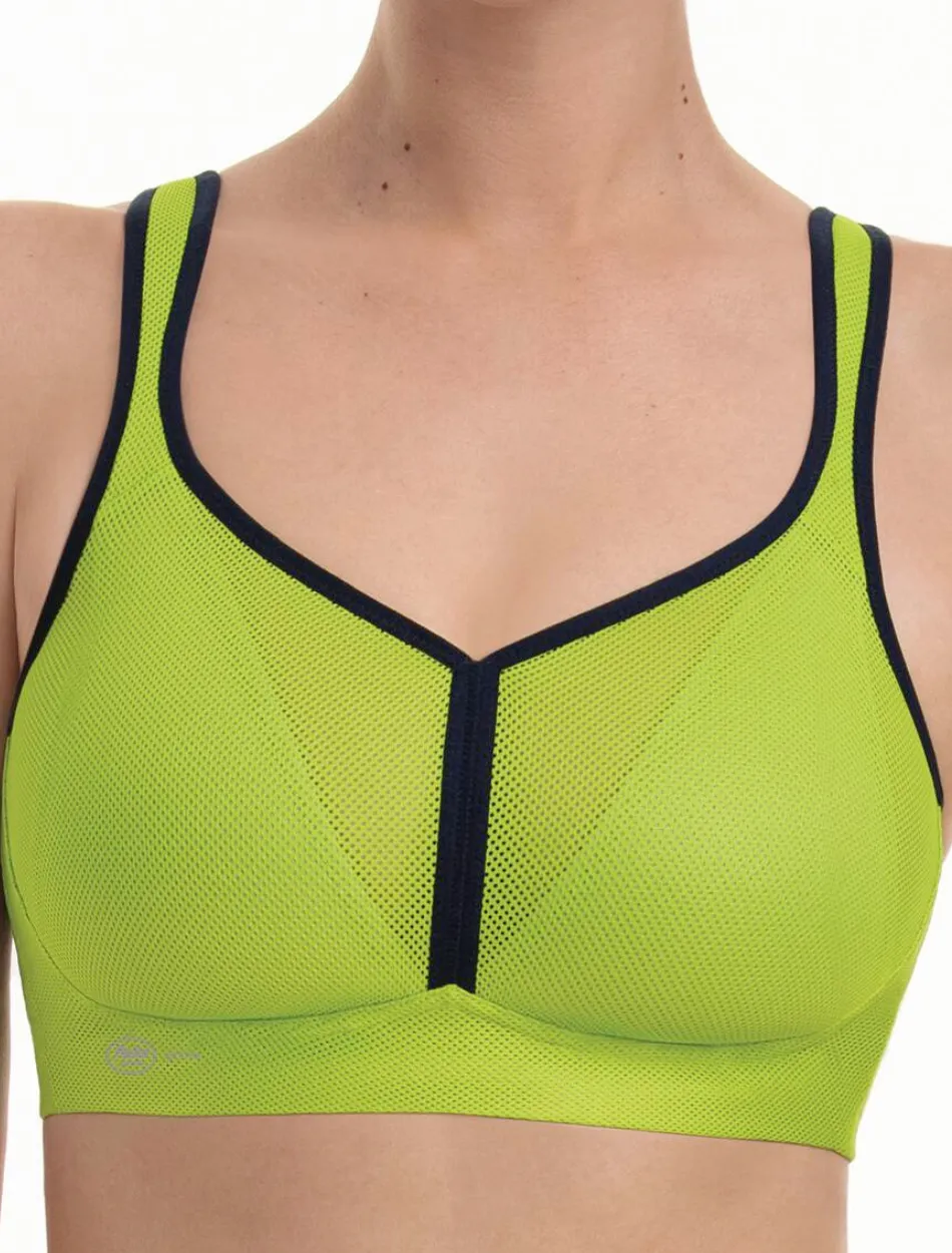 Anita Active Air Control Wirefree Padded Sports Bra, Green Apple| Anita Sports Bras Apple Green | Apple Green Wirefree Sports Bra