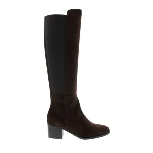 Aquatalia Nova Suede Elastic 34L3780-ESP Womens Brown Suede Zipper Knee High Boots