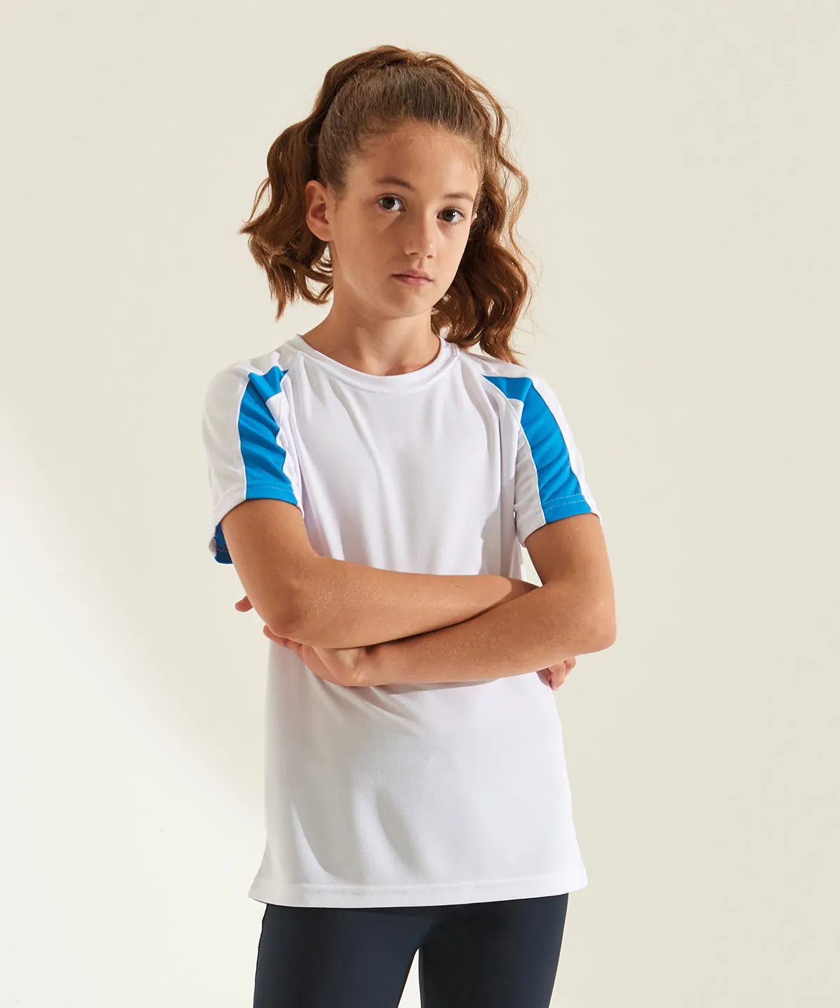 Arctic White/Sapphire Blue - Kids contrast cool T