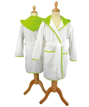 ARTG® Boyzz  Girlzz® hooded bathrobe | White/Lime Green