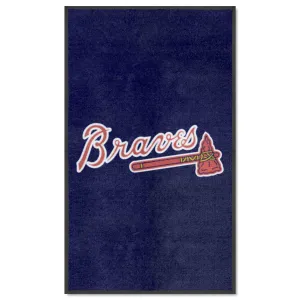 Atlanta Braves 3X5 High-Traffic Mat with Durable Rubber Backing - Portrait Orientation