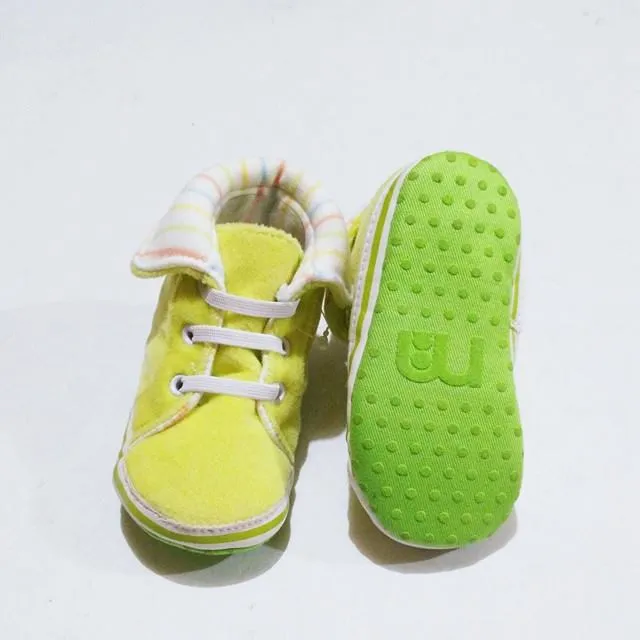 Baby Hi-Cut Fold down Stripes Prewalker Shoes