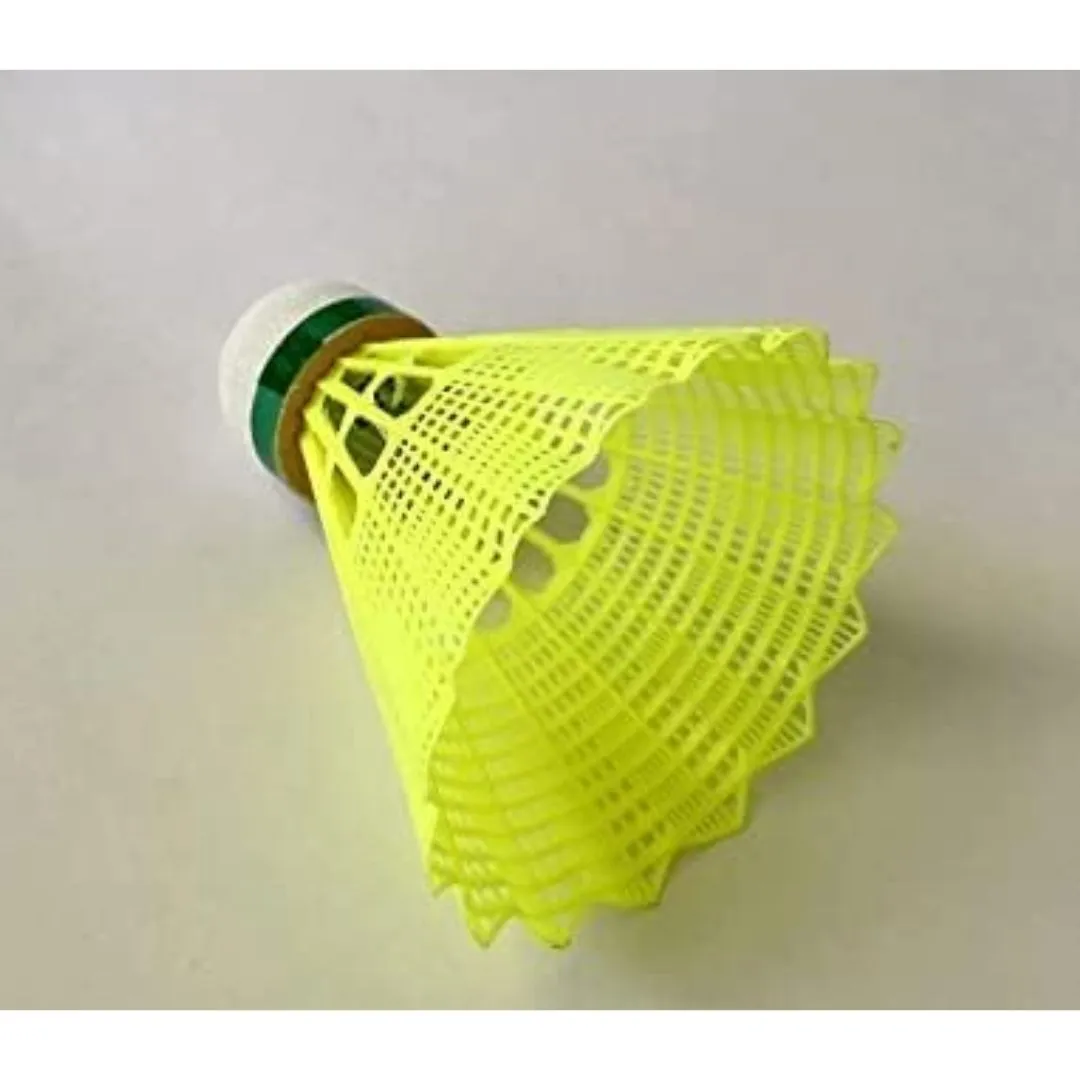 Badminton Plastic Shuttlecock, Pack of 10 (Yellow) | Best For Indoor-Outdoor Training/Practice Badminton