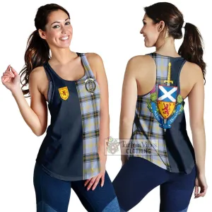 Bell of the Borders Tartan Women's Racerback Tanks Alba with Scottish Lion Royal Arm Half Style