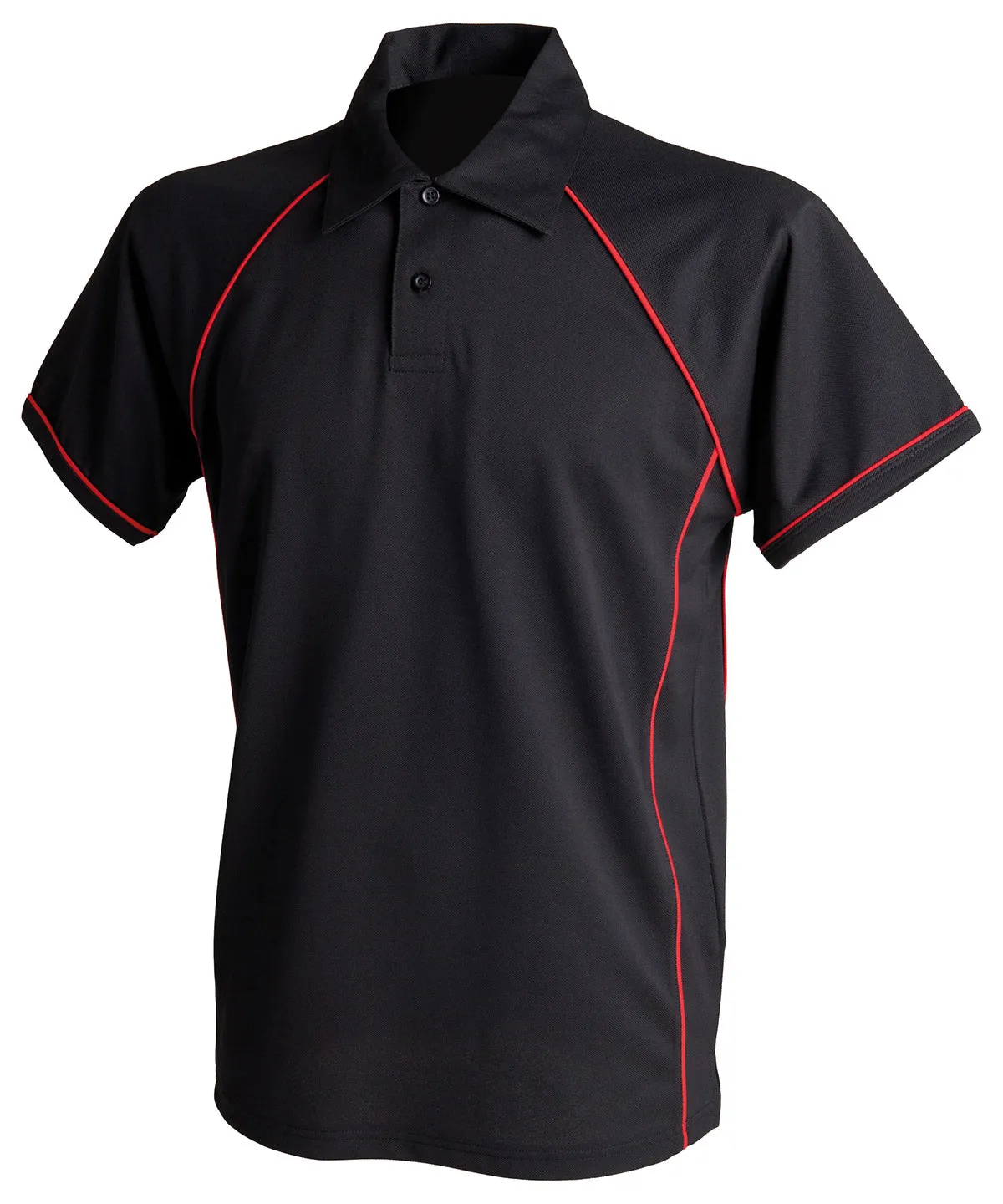 Black/Red - Kids piped performance polo