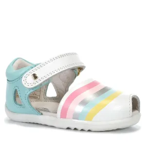 Bobux Step Up Twist 733101 Mist   Silver Rainbow Print