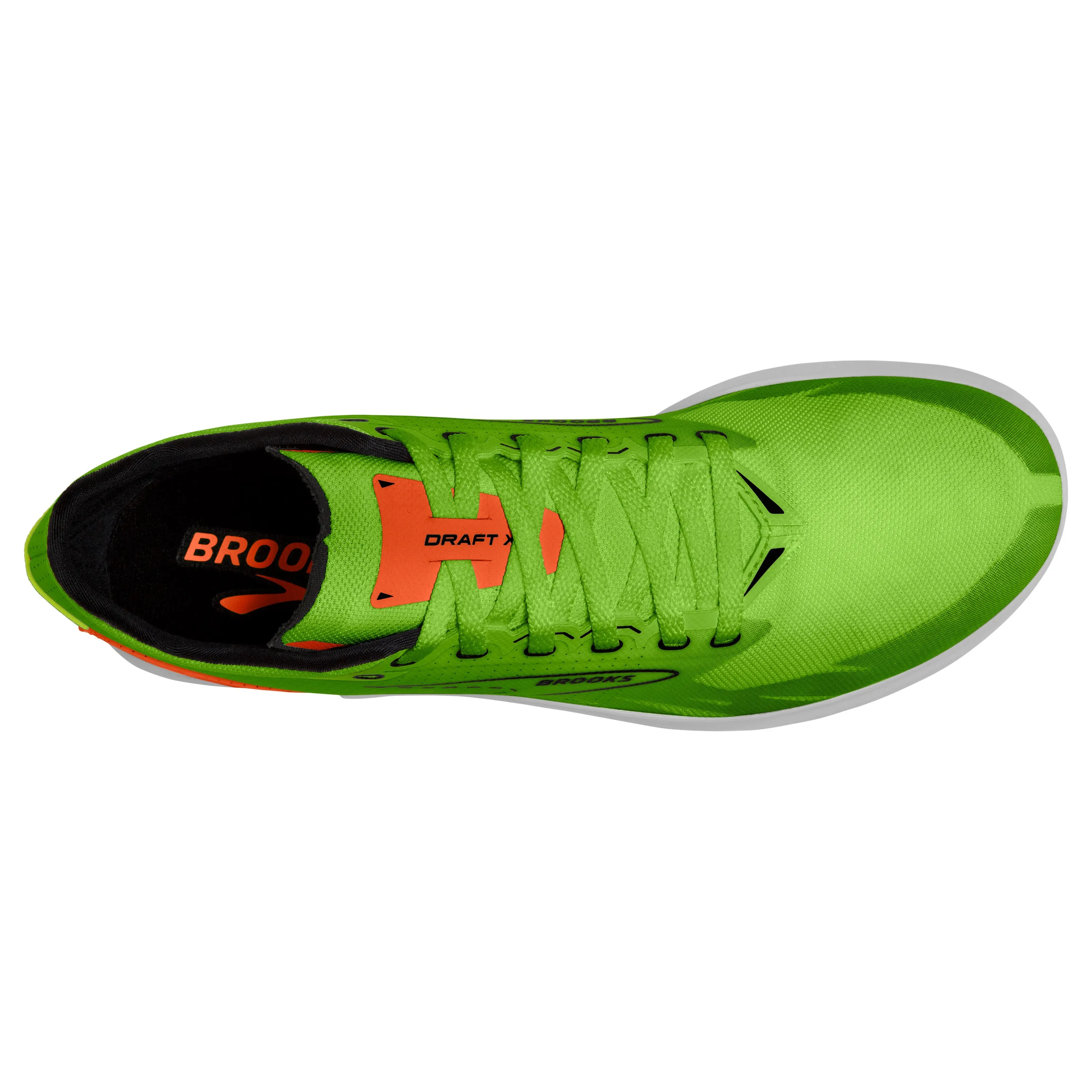 Brooks Unisex Trainer Draft XC Green Gecko/Red Orange/White