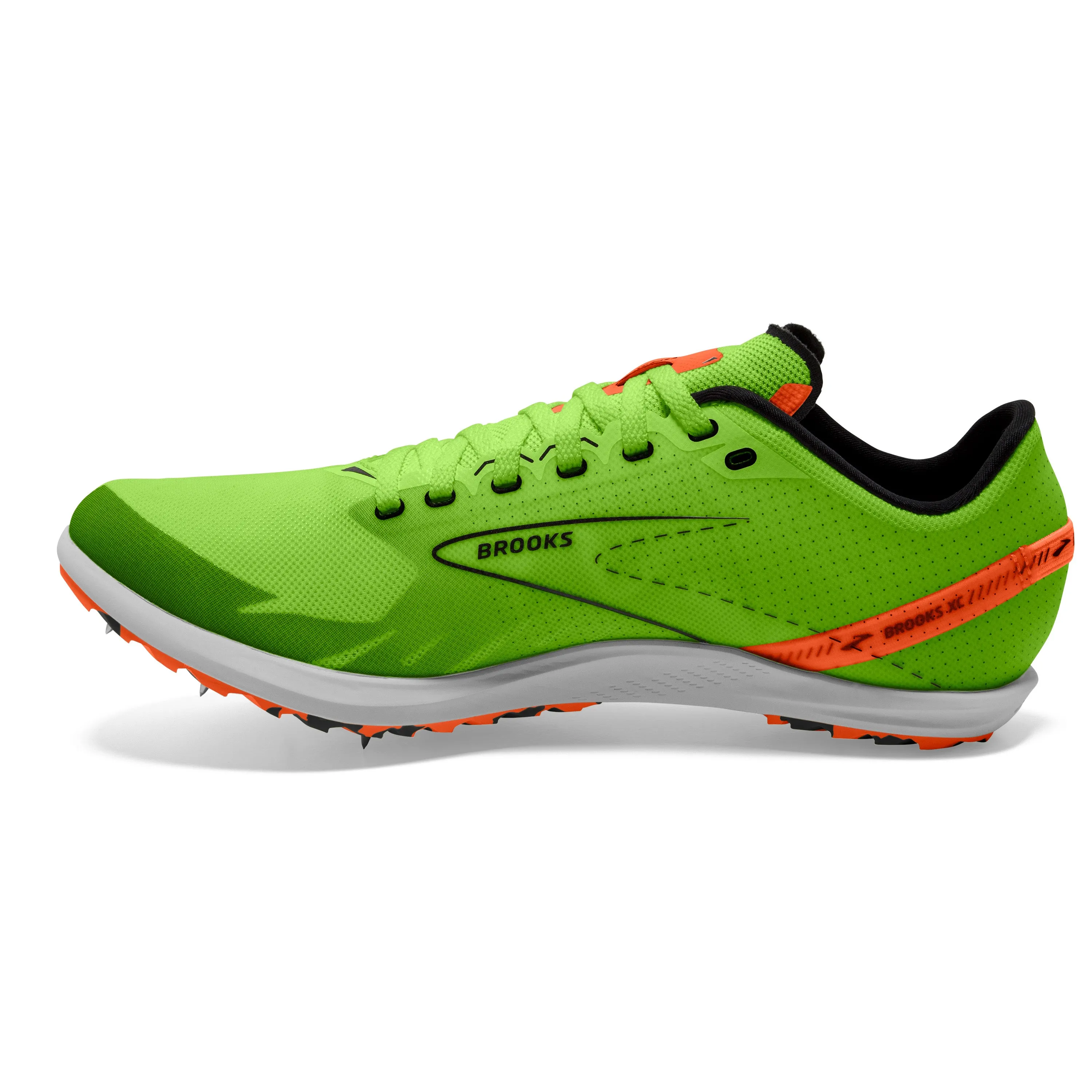 Brooks Unisex Trainer Draft XC Green Gecko/Red Orange/White