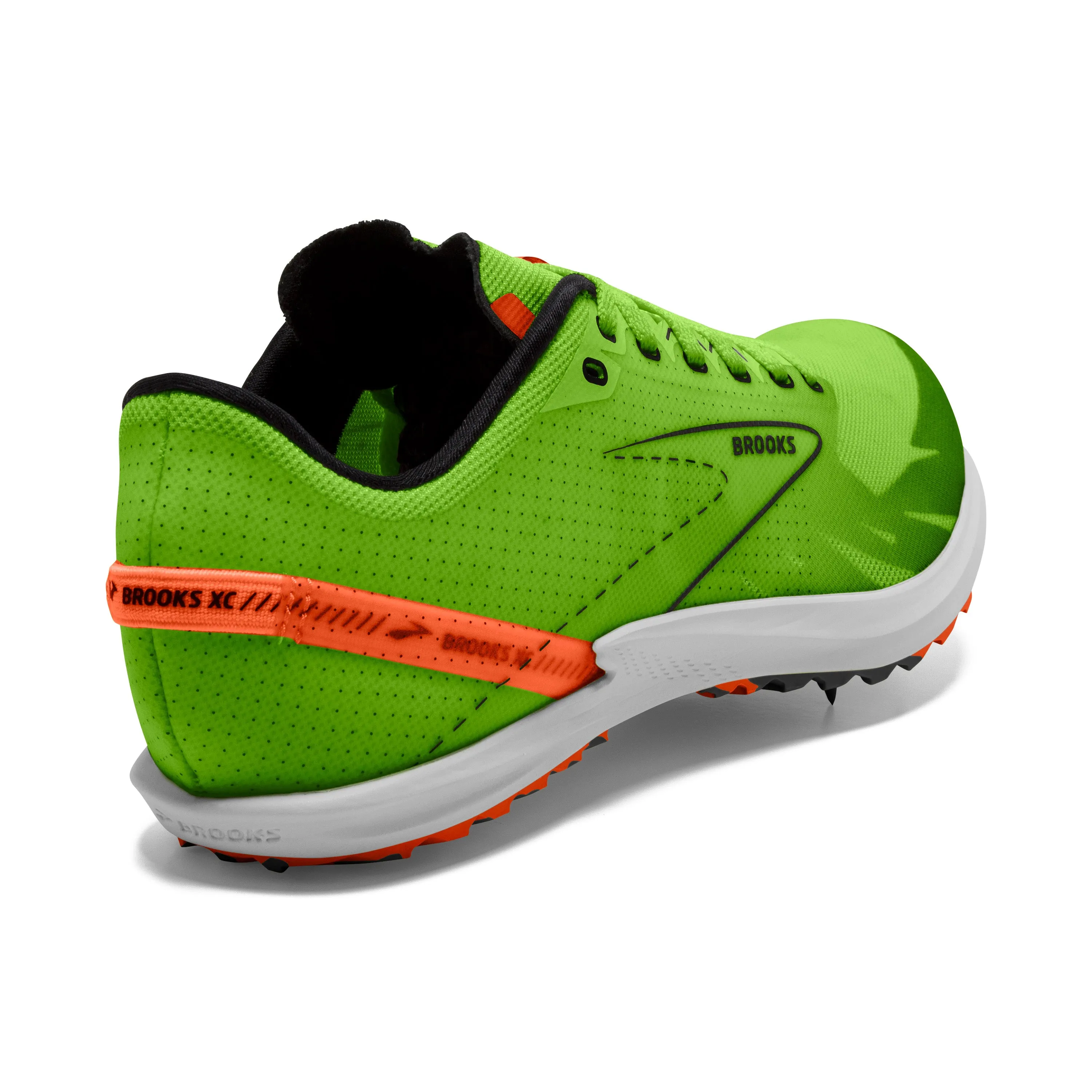 Brooks Unisex Trainer Draft XC Green Gecko/Red Orange/White