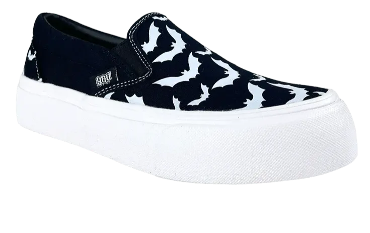 Chill Bat Black/White Canvas Shoes