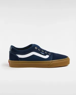 Chukka Low Sidestripe Shoes in Navy & Gum