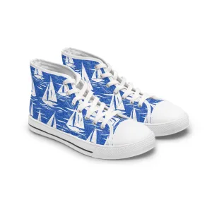 Coastal Sail Boat Women's High Top Sneakers