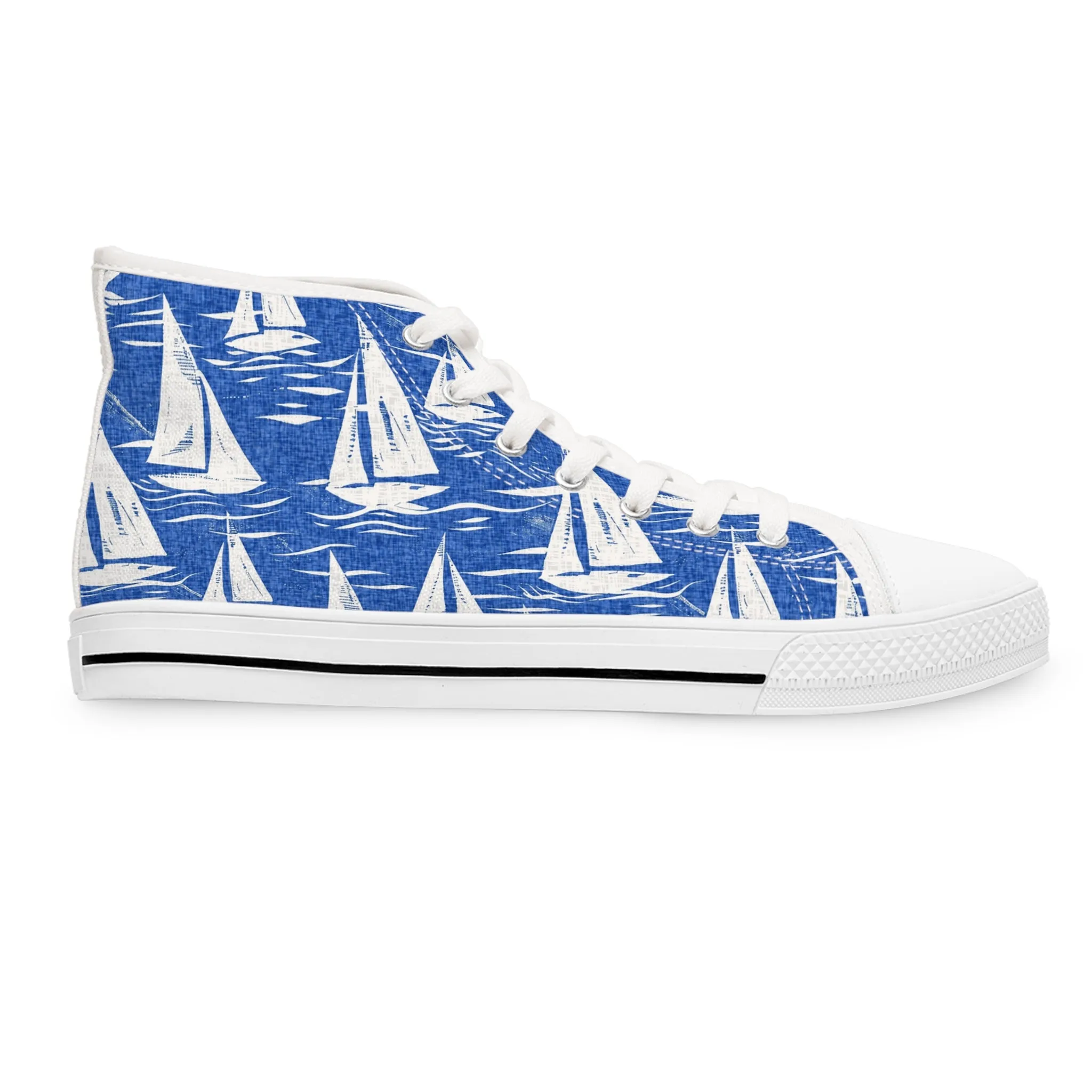 Coastal Sail Boat Women's High Top Sneakers