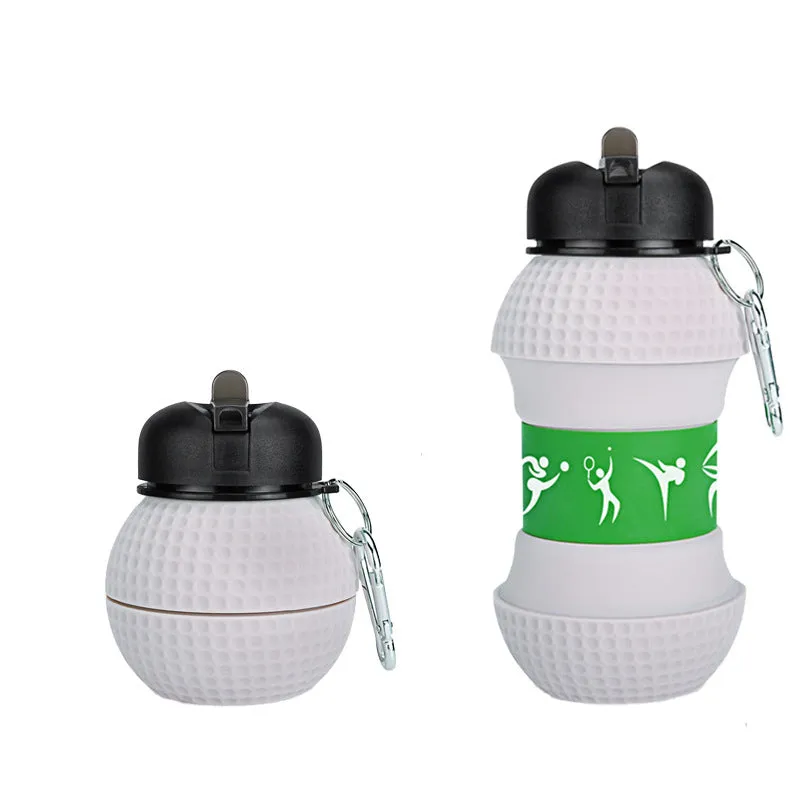 Collapsible Silicone Durable Handheld Kids Water Bottle For Camping Hiking