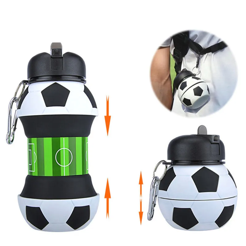 Collapsible Silicone Durable Handheld Kids Water Bottle For Camping Hiking