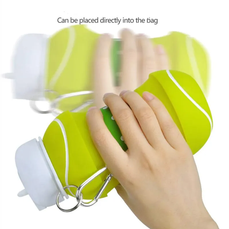 Collapsible Silicone Durable Handheld Kids Water Bottle For Camping Hiking