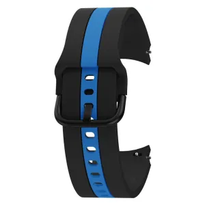 Cool line design silicone watch strap for Samsung Galaxy Watch 4 - Black / Blue