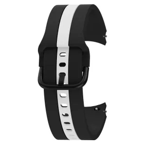 Cool line design silicone watch strap for Samsung Galaxy Watch 4 - Black / White