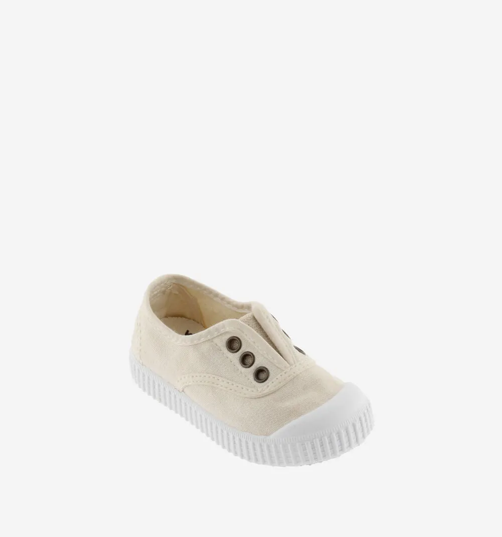 Cotton canvas elastic slip on sneaker