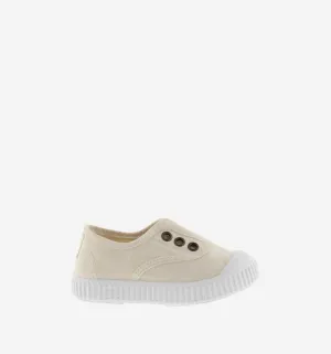 Cotton canvas elastic slip on sneaker