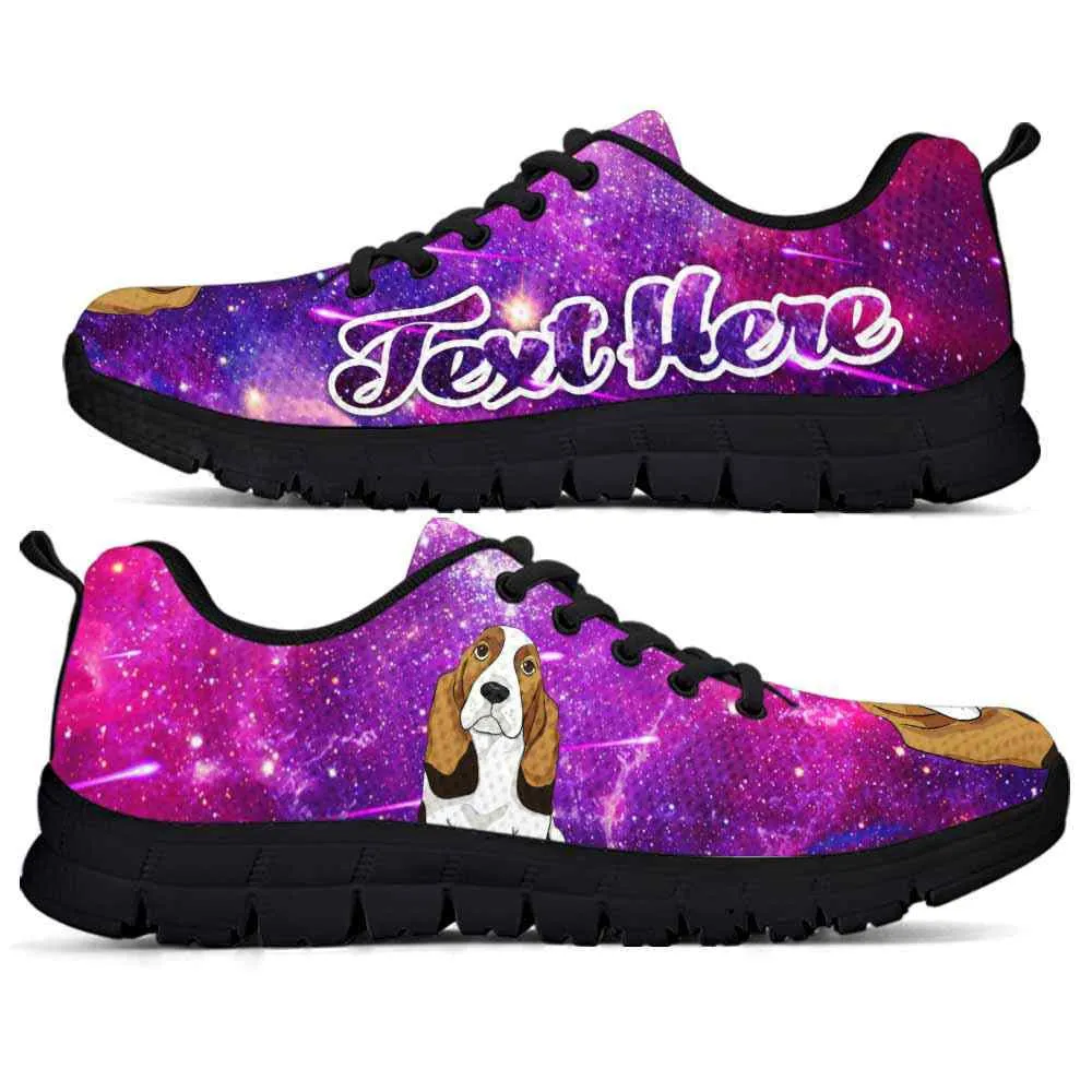 Custom Name Basset Hound Sneaker, Galaxy Basset Hound Dog Lovers Sneakers Running Shoes Gift Men Women, Best Running Shoes