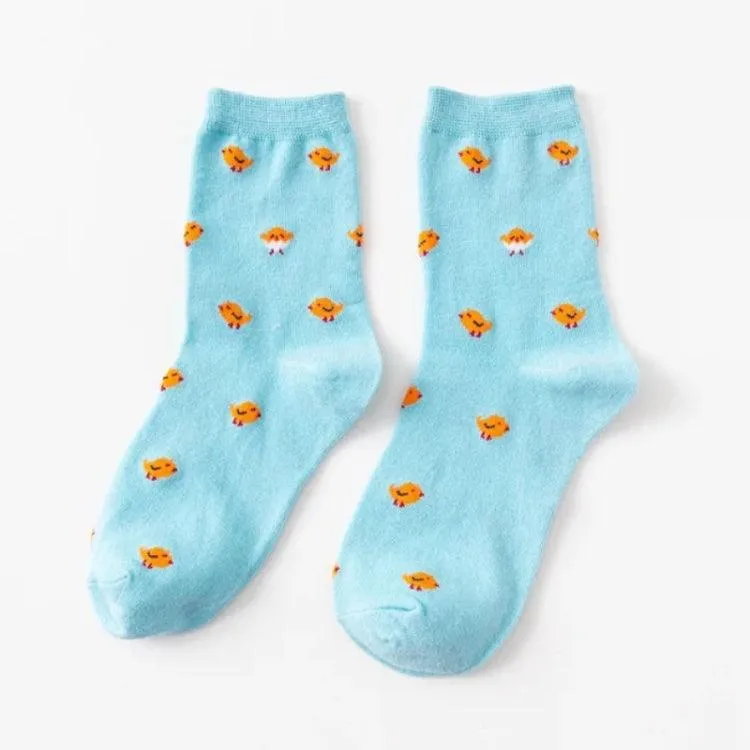 Cute Cartoon Cat Cotton Socks for Women - Cozy & Fun Winter Footwear