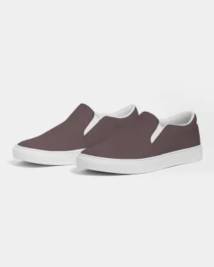 Dark Pink Brown Slip-On Canvas Sneakers | Women's | Dark Pale Pastel Pink Brown | C0M30Y15K80