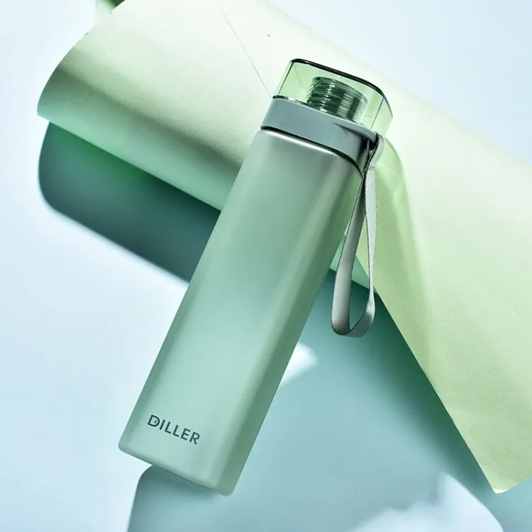 Diller D8646 Square Shape Fitness Leakproof Water Bottle, Capacity: 550ml(Green)