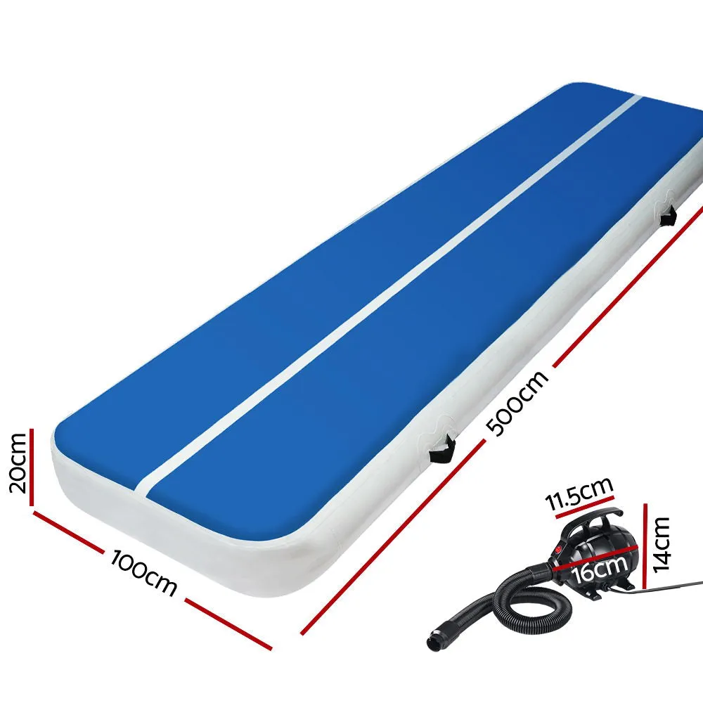 Durable Inflatable Gymnastics Air Track Mat 20cm Thick Set - Everfit