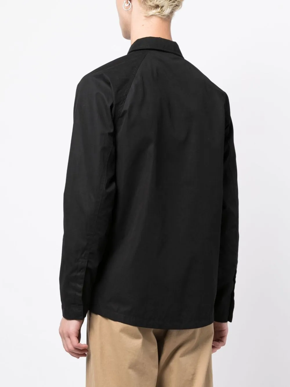 embroidered-logo long-sleeve jacket