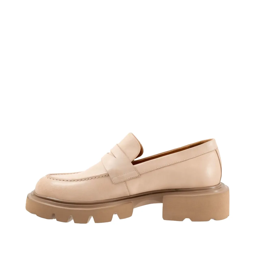 EOS Footwear Women's Ade Penny Leather Loafer in Birch Beige