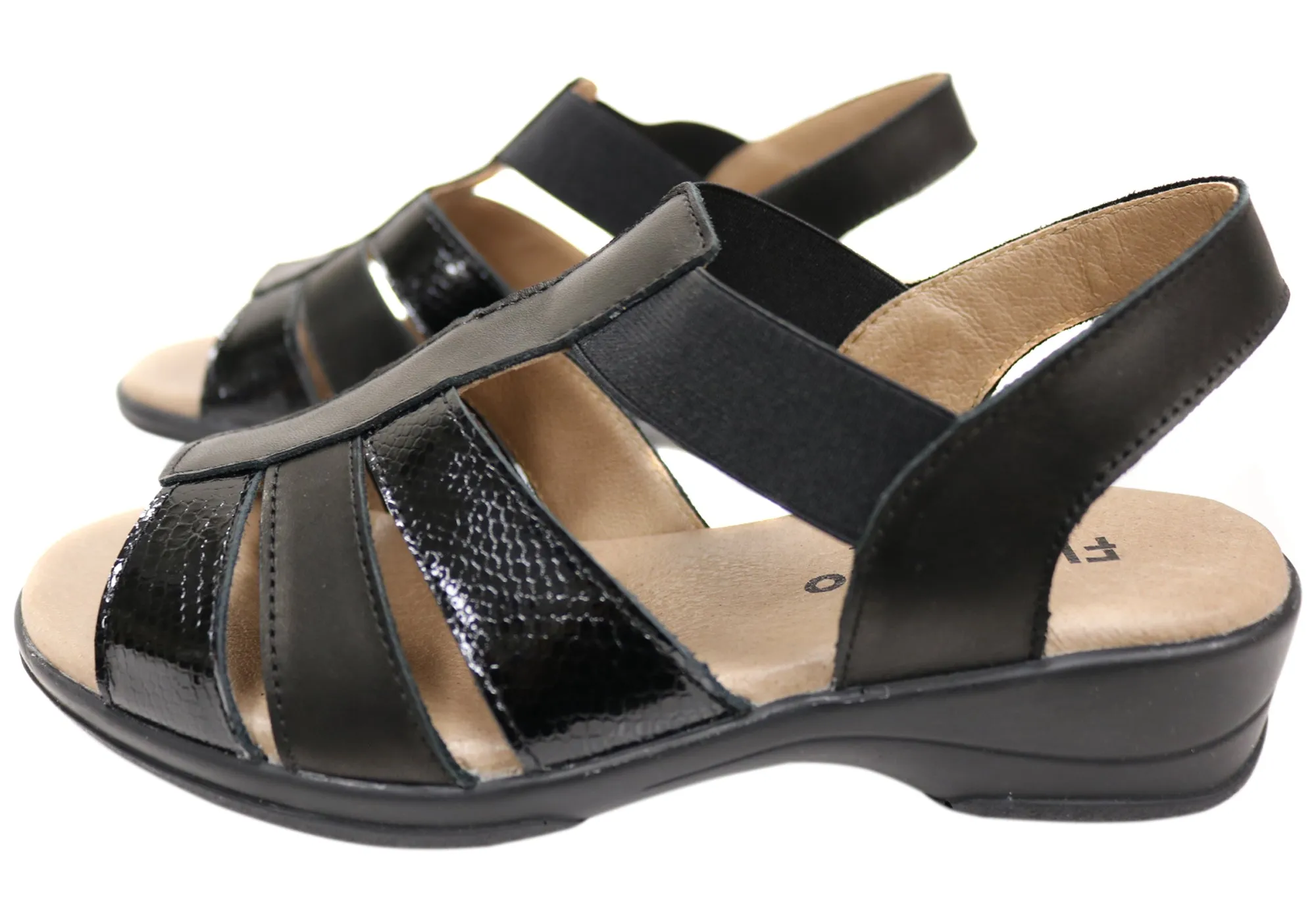 Flex & Go Azara Womens Comfortable Leather Sandals Made In Portugal