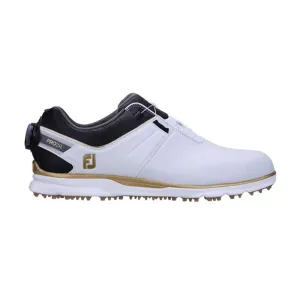 FOOTJOY Pro BOA Men's Spikeless Shoes (White/Black/Gold)