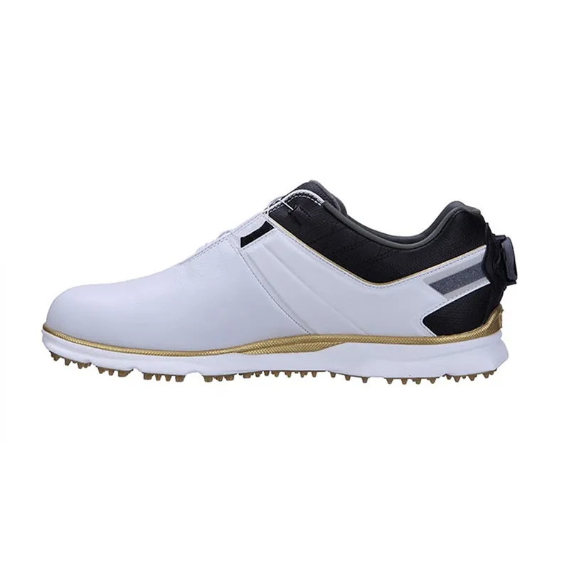 FOOTJOY Pro BOA Men's Spikeless Shoes (White/Black/Gold)