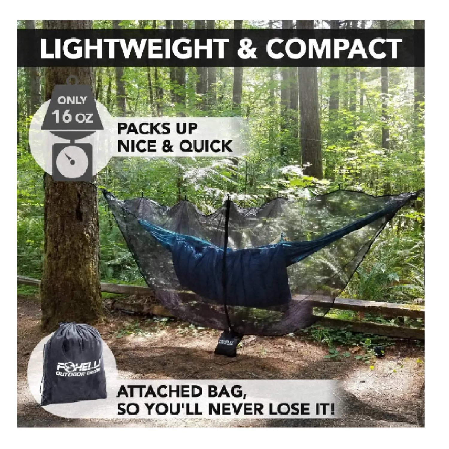 Foxelli XL Hammock Net 12ft Net for Hammocks Lightweight