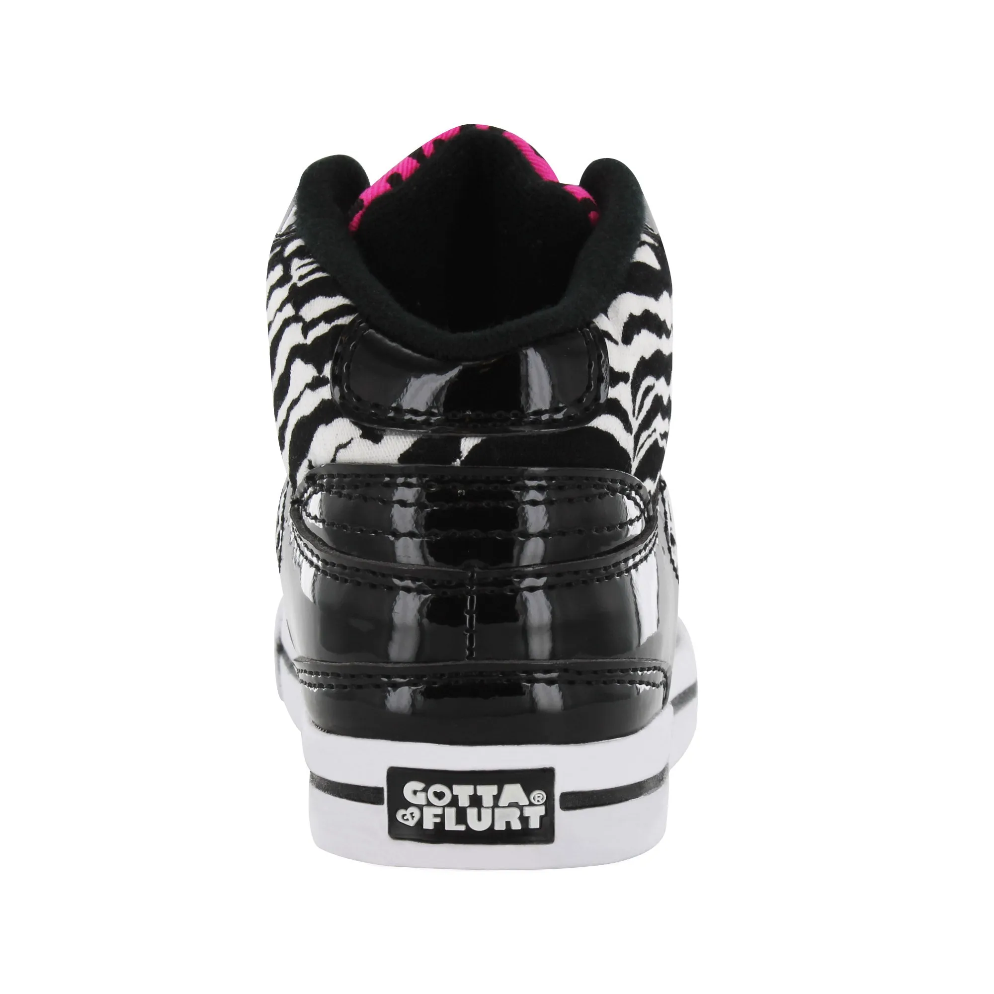 Gotta Flurt Girl's Hip Hop VI Black/White/Hot Pink Dance Sneaker