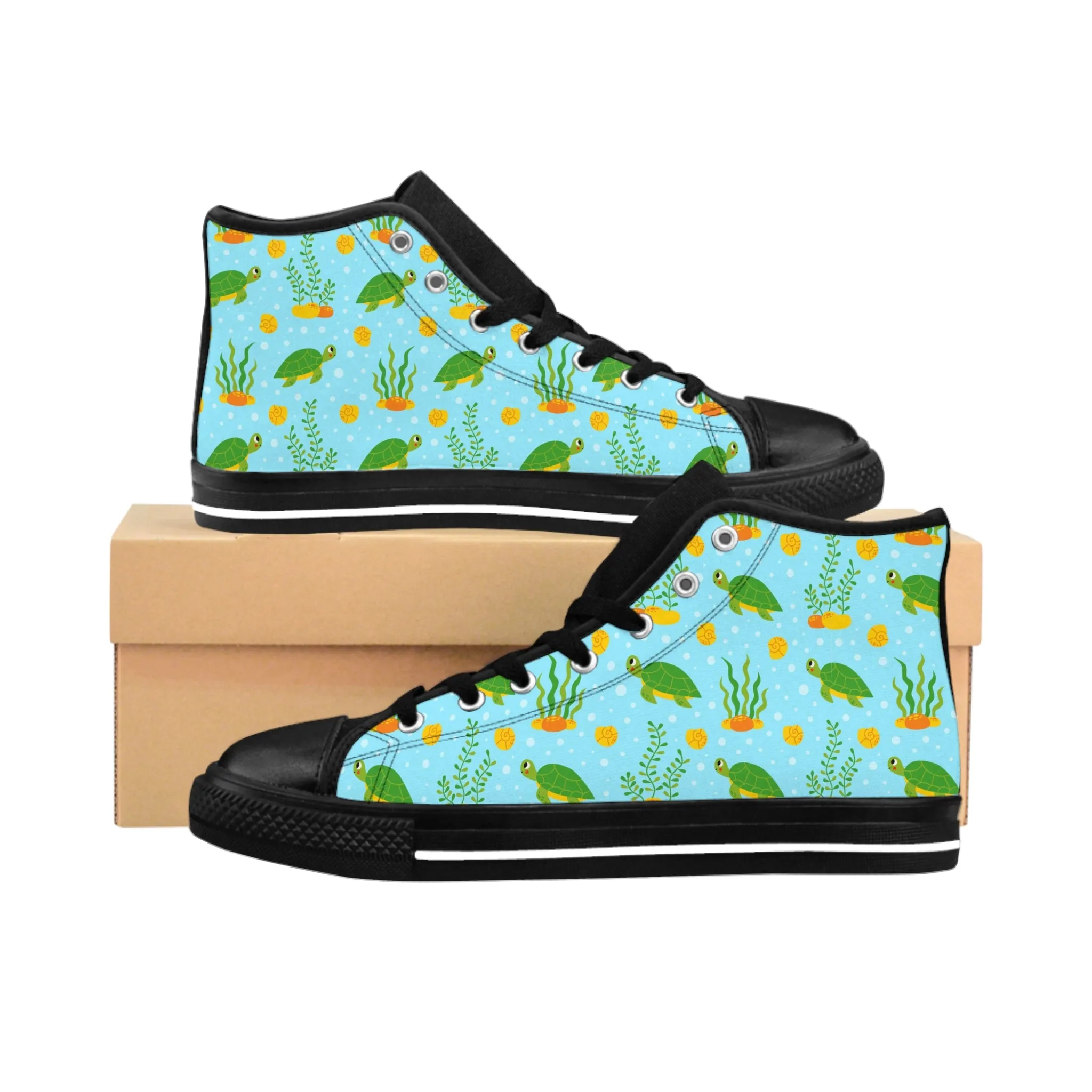 Green Turtles Women's Classic Sneakers