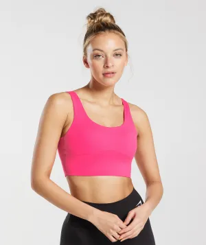 Gymshark Longline Sports Bra - Bright Fuchsia