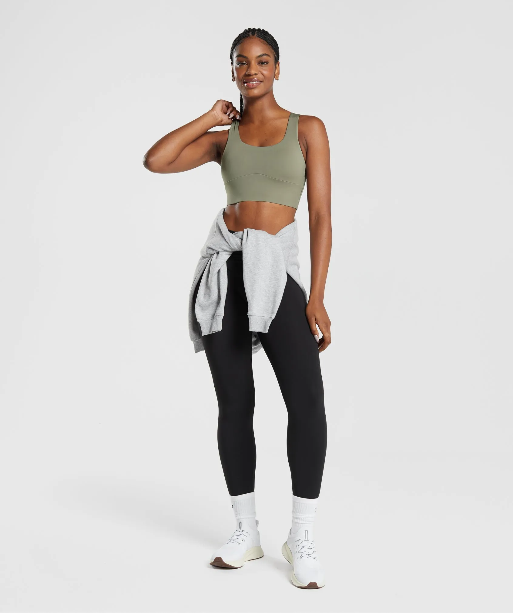 Gymshark Longline Sports Bra - Linen Brown